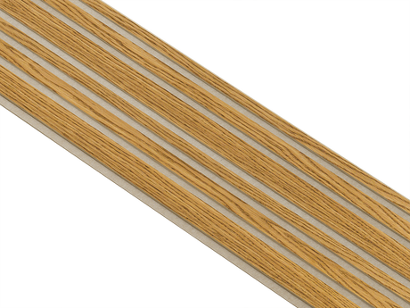 I-Wood Basic Mixed listebredde paneler, i brun oliering - mål 16 x 300 x 2780 mm