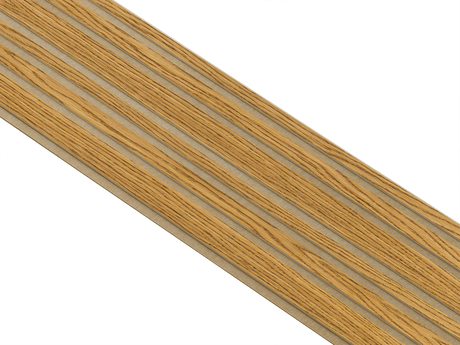 I-Wood Basic Mixed listebredde paneler, i brun oliering - mål 16 x 300 x 2780 mm