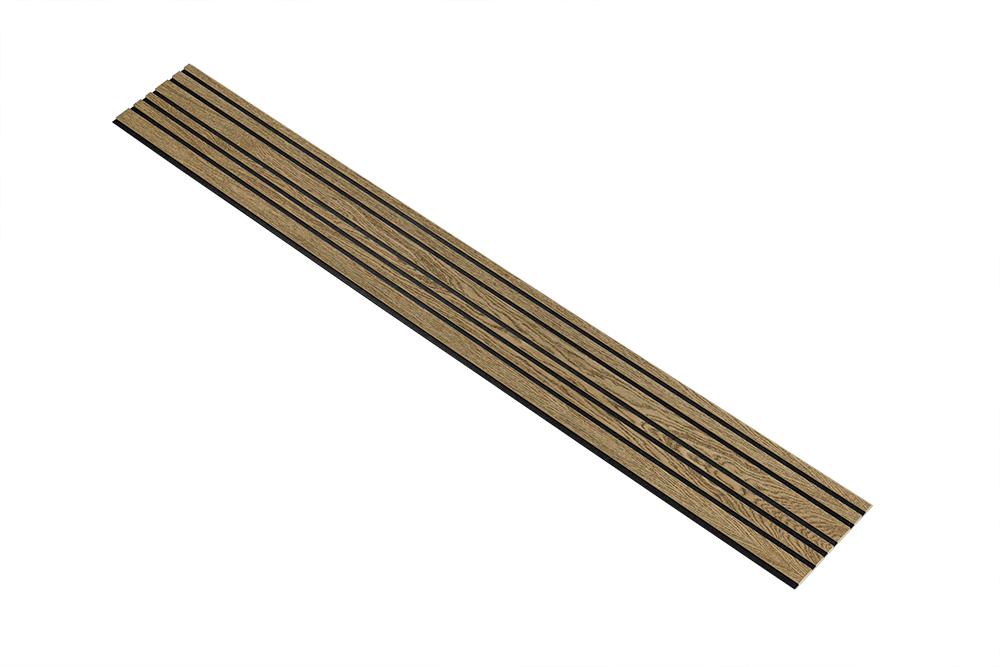 I-Wood Basic Mixed listebredde paneler, i mørkebrun oliering - mål 16 x 300 x 2780 mm