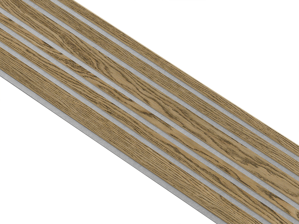 I-Wood Basic Mixed listebredde paneler, i mørkebrun oliering - mål 16 x 300 x 2780 mm