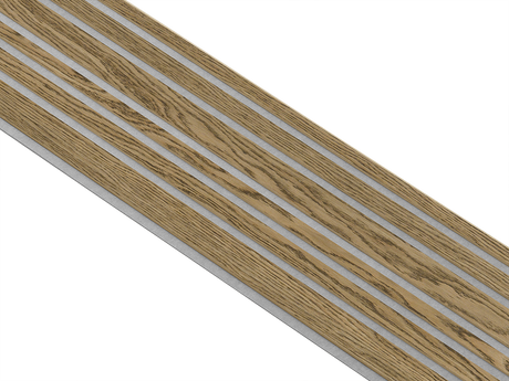 I-Wood Basic Mixed listebredde paneler, i mørkebrun oliering - mål 16 x 300 x 2780 mm