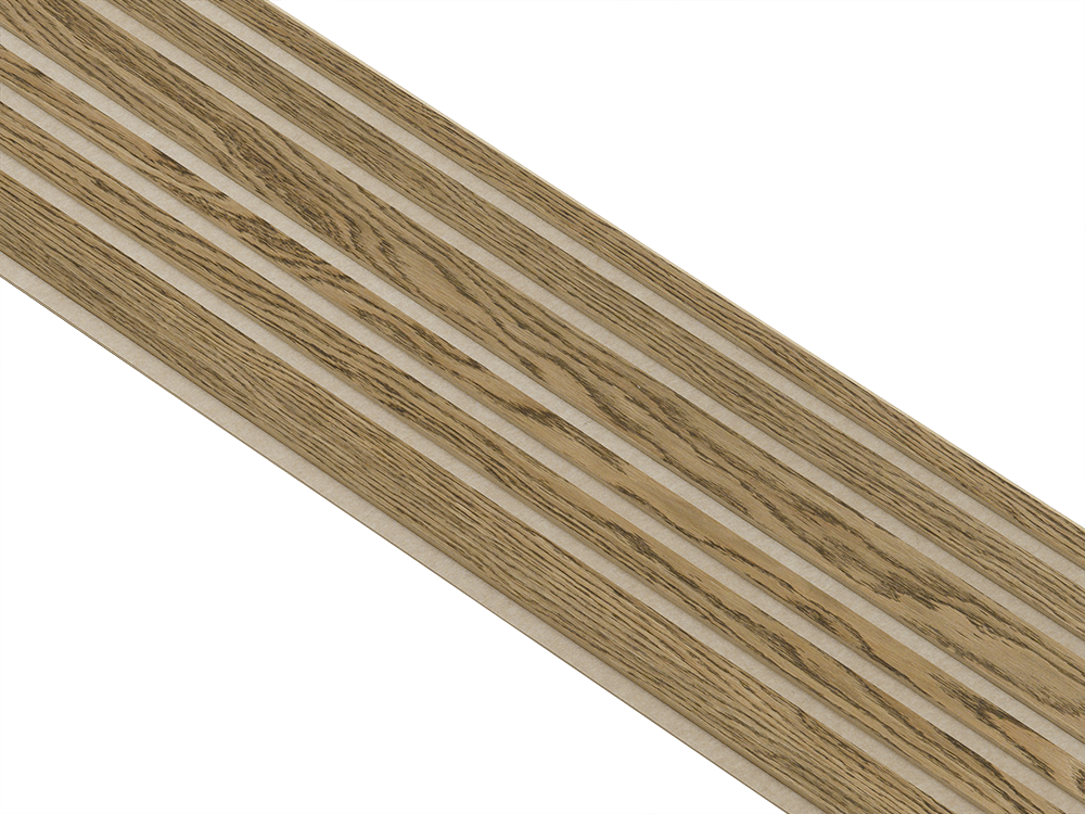 I-Wood Basic Mixed listebredde paneler, i mørkebrun oliering - mål 16 x 300 x 2780 mm