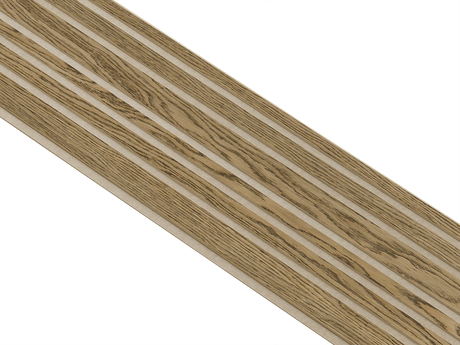 I-Wood Basic Mixed listebredde paneler, i mørkebrun oliering - mål 16 x 300 x 2780 mm