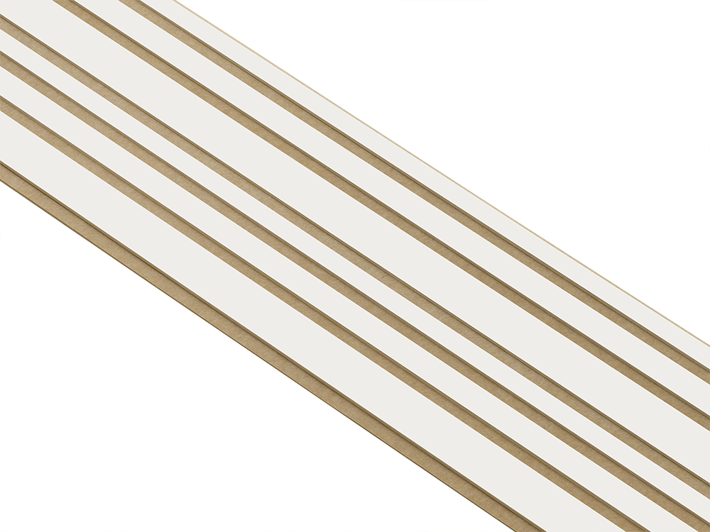 I-Wood Basic Mixed listebredde paneler, i hvidmalet - mål 16 x 300 x 2400 mm