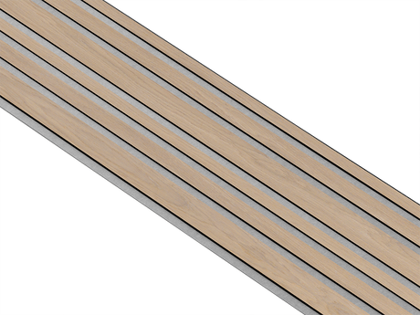 I-Wood Basic Mixed listebredde paneler, i sort kerne, natur ubehandlet - mål 17 x 300 x 2780 mm