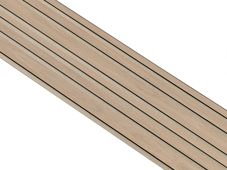 I-Wood Basic Mixed listebredde paneler, i sort kerne, natur ubehandlet - mål 17 x 300 x 2780 mm