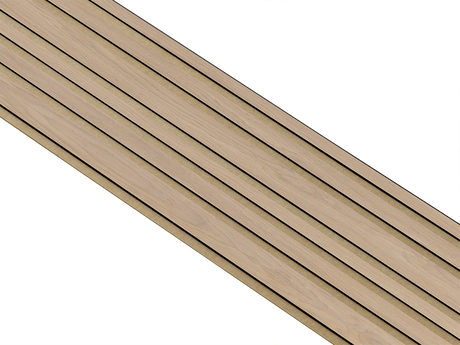 I-Wood Basic Mixed listebredde paneler, i sort kerne, natur ubehandlet - mål 17 x 300 x 2780 mm