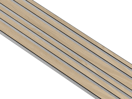 I-Wood Basic Mixed listebredde paneler, i sort kerne, hvid oliering - mål 17 x 300 x 2780 mm