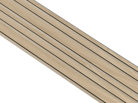 I-Wood Basic Mixed listebredde paneler, i sort kerne, hvid oliering - mål 17 x 300 x 2780 mm