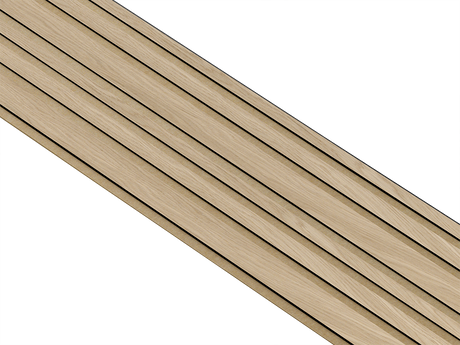 I-Wood Basic Mixed listebredde paneler, i sort kerne, hvid oliering - mål 17 x 300 x 2780 mm