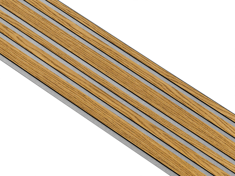 I-Wood Basic Mixed listebredde paneler, i sort kerne, brun oliering - mål 17 x 300 x 2780 mm