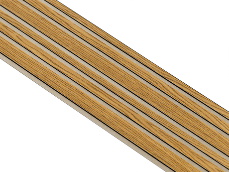 I-Wood Basic Mixed listebredde paneler, i sort kerne, brun oliering - mål 17 x 300 x 2780 mm