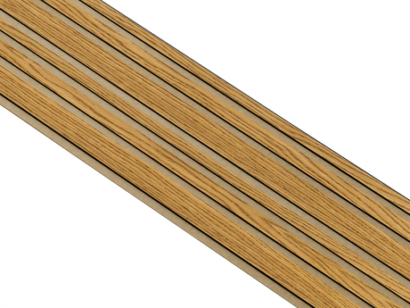 I-Wood Basic Mixed listebredde paneler, i sort kerne, brun oliering - mål 17 x 300 x 2780 mm