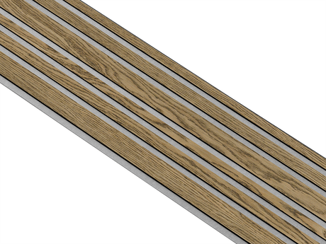 I-Wood Basic Mixed listebredde paneler, i sort kerne, mørkebrun oliering  - mål 17 x 300 x 2780 mm