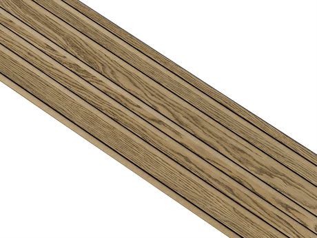 I-Wood Basic Mixed listebredde paneler, i sort kerne, mørkebrun oliering  - mål 17 x 300 x 2780 mm