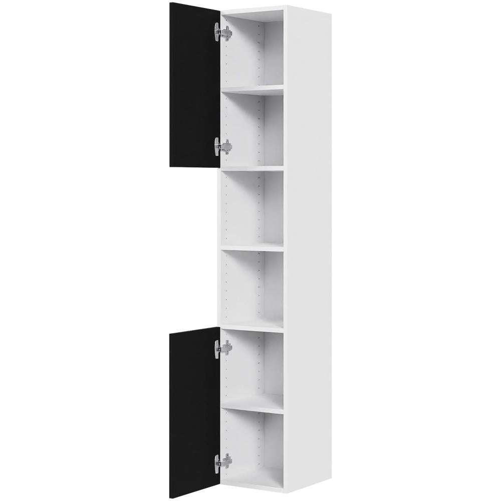 Multi-Living Bad højskab i Cibo Nero H: 172,8 cm D: 32,0 cm - 2 låger inklusiv 5 hylder - Bredde: 30 cm