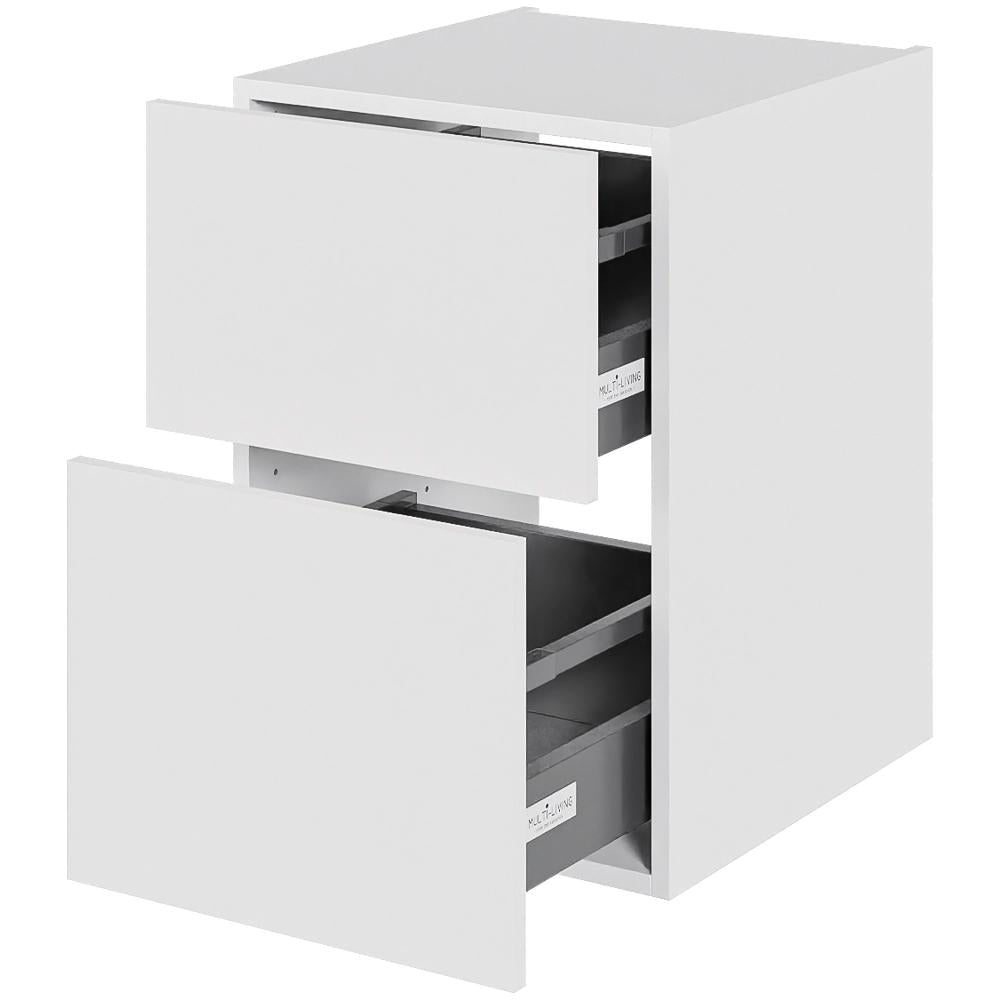 Multi-Living Bad skuffeskab 40 cm med 2 skuffer - fuldudtræk i Hvid malet front 04