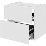 Multi-Living Bad vaskeskab 60 cm med 2 skuffer og fuldudtræk - Hvid malet front 04