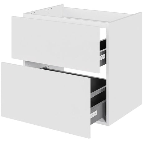 Multi-Living Bad vaskeskab 60 cm med 2 skuffer og fuldudtræk - Hvid malet front 04