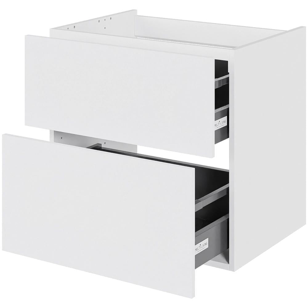 Multi-Living Bad skuffeskab i Hvid Front H: 57,6 cm D: 44,5 cm med metalforsag i bredde: 60 cm