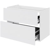 Multi-Living Bad vaskeskab 80 cm med 2 skuffer og fuldudtræk - Hvid malet front 04