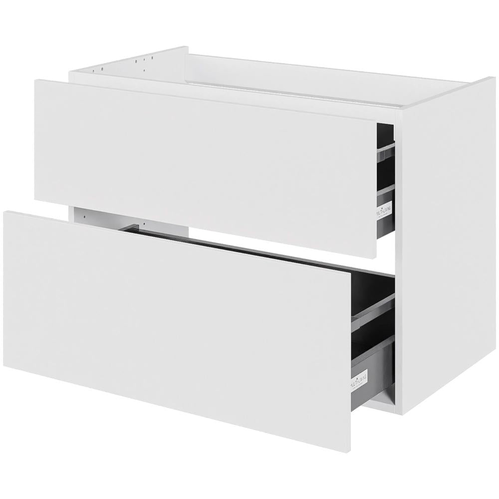 Multi-Living Bad skuffeskab 80 cm med 2 skuffer - fuldudtræk i Hvid malet front 04