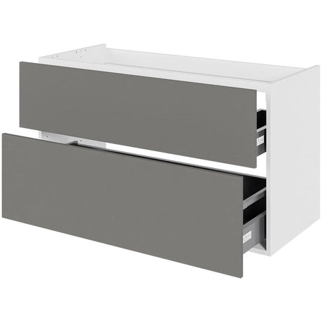 Multi-Living Bad vaskeskab i Cibo Grigio 128 H: 57,6 cm D: 44,5 cm - Fuldudtræk/softluk - Bredde: 120 cm