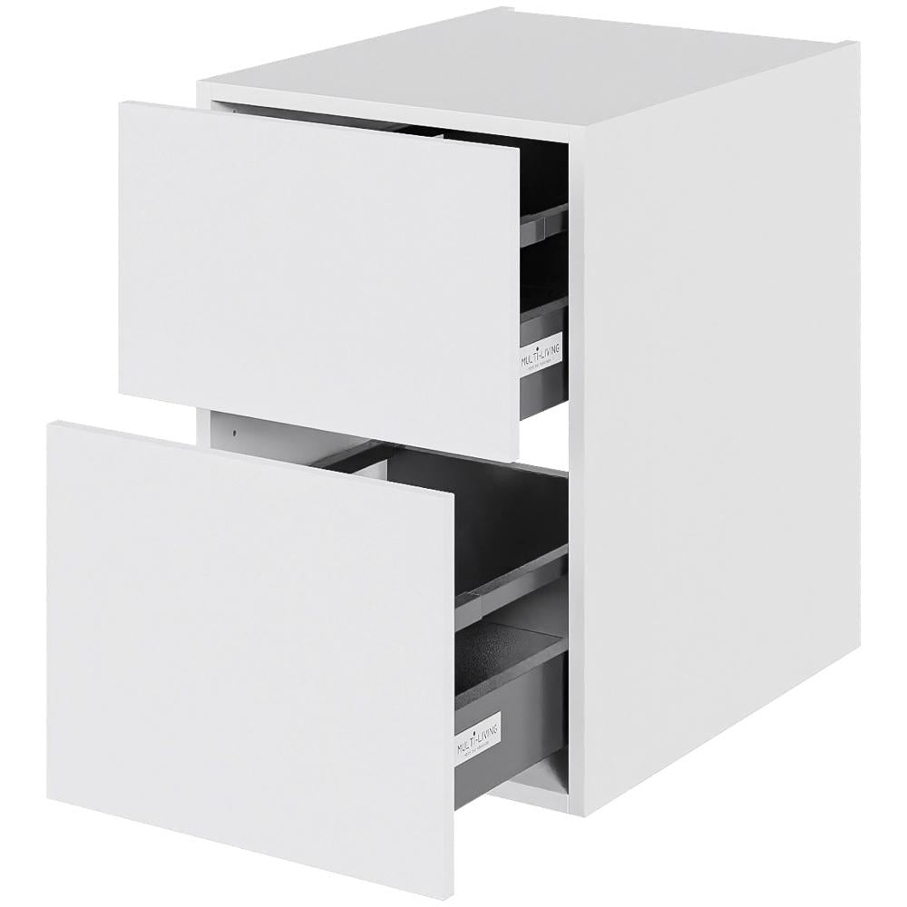 Multi-Living Bad skuffeskab i Hvid Front H: 57,6 cm D: 51 cm med metalforsag i bredde: 40 cm