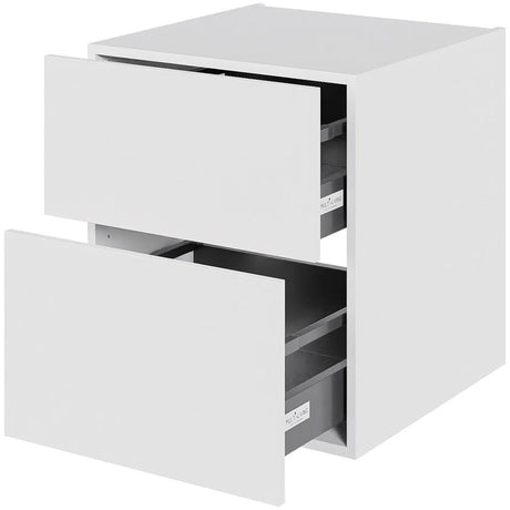 Multi-Living Bad skuffeskab 50 cm med 2 skuffer Dybde 51cm - fuldudtræk Malet Hvid Front