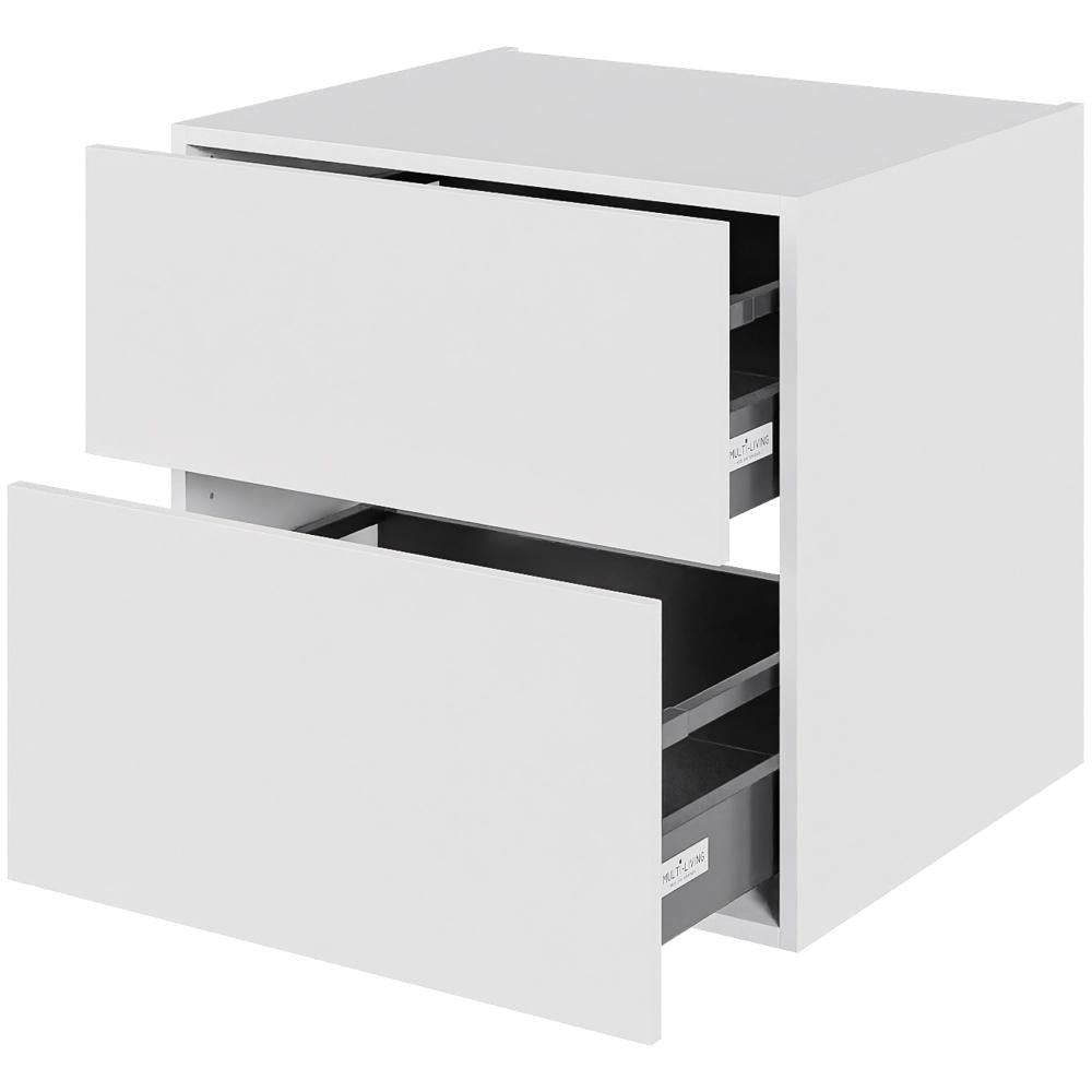 Multi-Living Bad skuffeskab 60 cm med 2 skuffer Dybde 51cm - fuldudtræk Malet Hvid Front