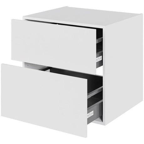 Multi-Living Bad skuffeskab 60 cm med 2 skuffer Dybde 51cm - fuldudtræk Malet Hvid Front