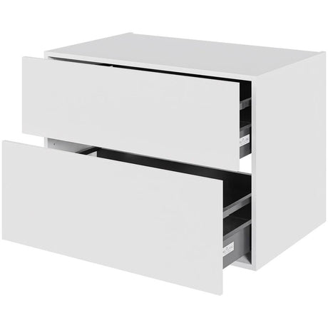 Multi-Living Bad skuffeskab 80 cm med 2 skuffer Dybde 51cm - fuldudtræk Malet Hvid Front