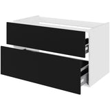 Multi-Living Bad vaskeskab i Cibo Nero H: 57,6 cm D: 51,0 cm - Udskæring til afløb - Bredde: 120 cm