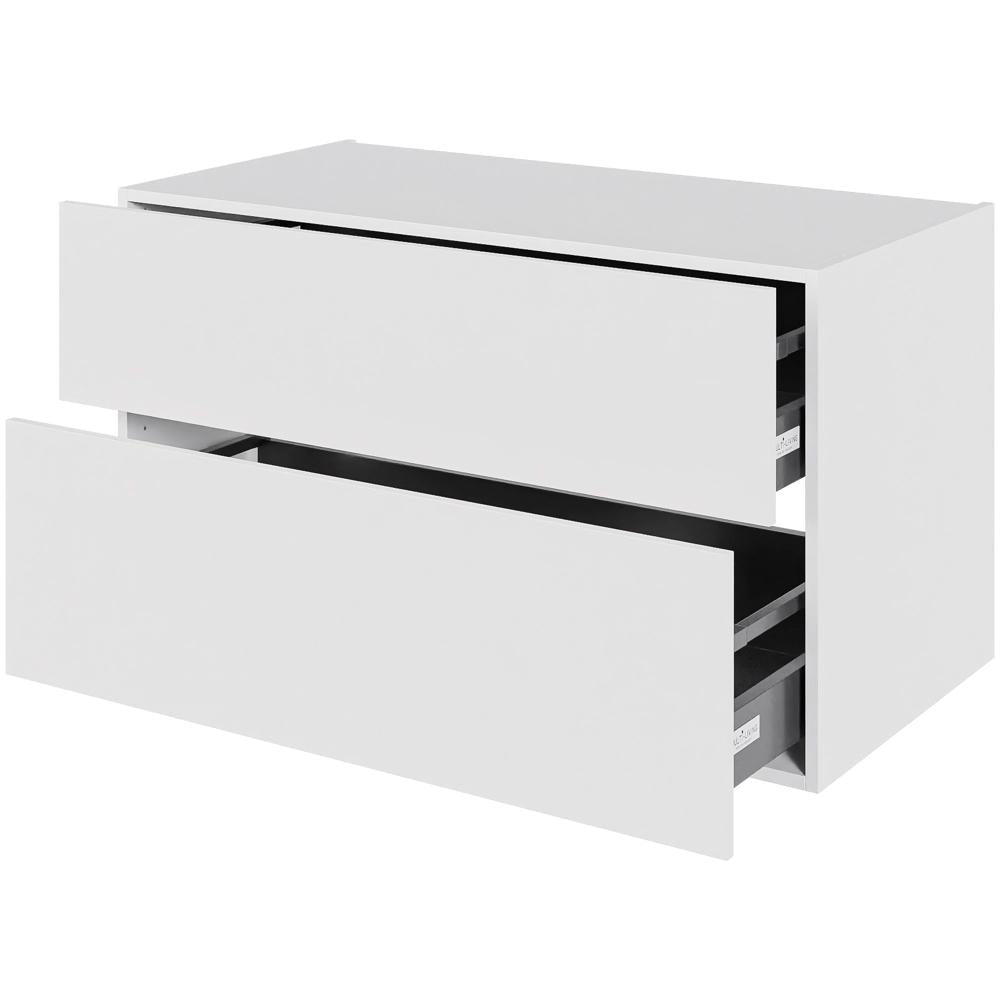 Multi-Living Bad skuffeskab 100 cm med 2 skuffer Dybde 51cm - fuldudtræk Malet Hvid Front