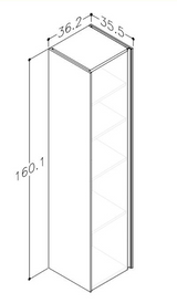 Badeværelseshøjskab med vendbarlåge – Mat grå (Nordskab3)