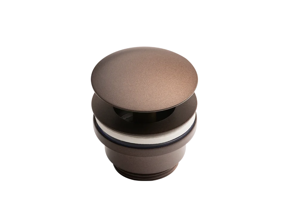 Bundventil til Marmorline badbordplader / Mat Bronze PVD – Universal – Pop-up (Til med og uden overløb)