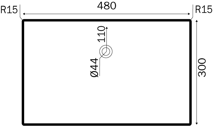 Granitex Colombo vask Mat dybde 46,5 cm