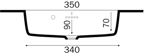 Marmor Colombo vask Hvid mat / blank dybde 36 cm