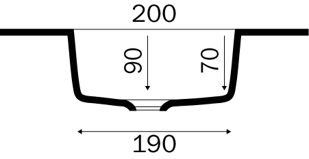 Solid Surface Colombo vask Mat dybde 36 cm