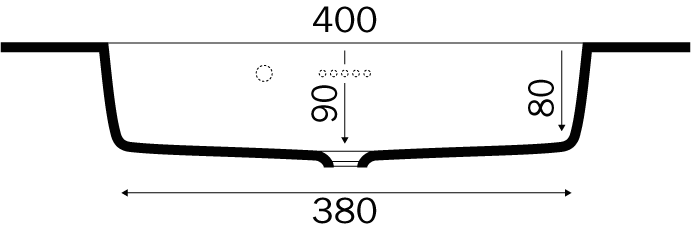 Betonex Colombo vask Mat dybde 48 cm Bredde 52 cm