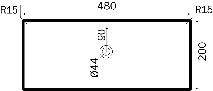 Granitex Colombo vask Blank dybde 36 cm