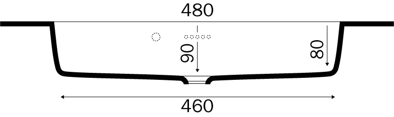 Betonex Colombo vask Mat dybde 54,5 cm