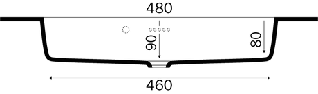 Marmor Colombo vask i Hvid Mat / Blank dybde 54,5 cm