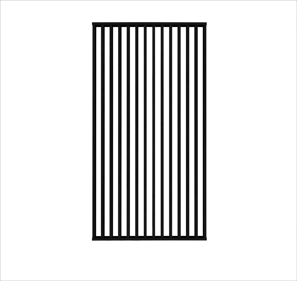 I-Wood DivideWall i sort kerne i sort malet - vælg mellem forskellige mål fra bredde 740 mm til 2540 mm - højde 3040 mm