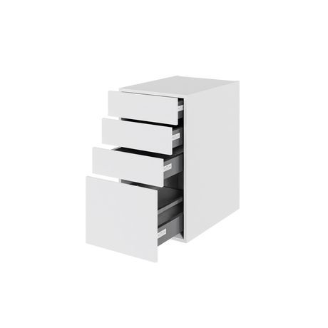 Multi-Living Køkken skuffeskab i Hvid Front H: 70,4 cm D: 60,0 cm - 4 skuffer fuldtudtræk og softluk - Bredde: 40 cm