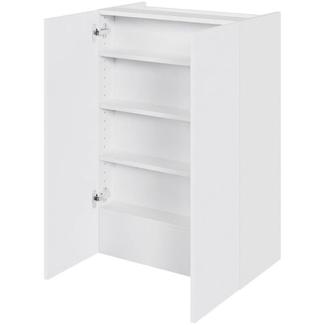 Multi-Living Køkken emhættereol i Hvid Front høj H: 89,6 cm D: 34,0 cm - 2 låger inklusiv 3 hylder samt 1 fast bund - Bredde: 60 cm