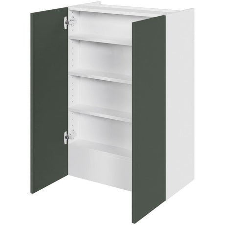 Multi-Living Køkken emhættereol i Cibo Verde 120 H: 89,6 cm D: 32,0 cm B: 60 cm - med 3 faste hylder, fast bund og 2 låger
