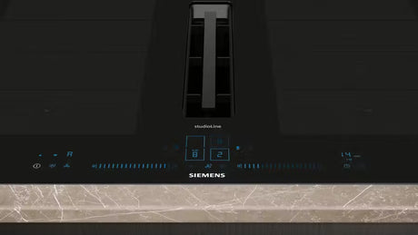 Induktionskogeplade med indbygget emfang 80 cm - Siemens iQ700 - EX877NX68E - overflademontering med ramme