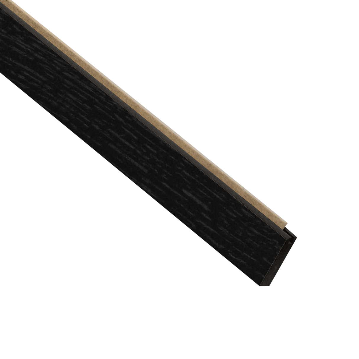 I-Wood FinUni® Afslutningsliste – 17 x 55 × 2780 mm / Sort kerne - vælg forskellige farver