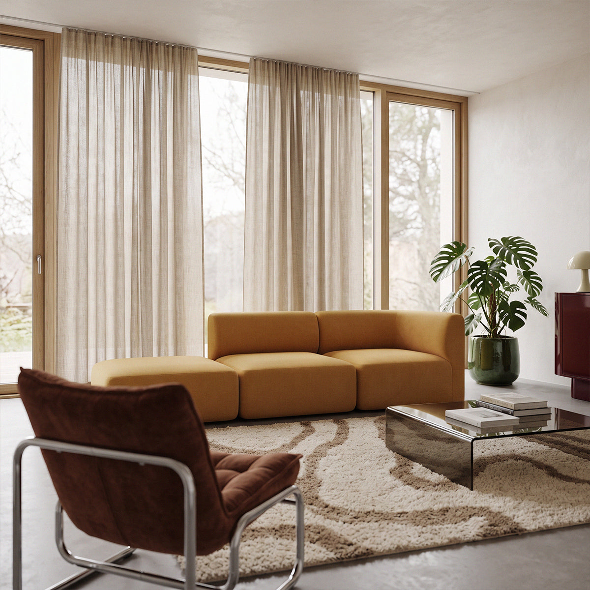 Fjord Sofa - Pouf Cosmo Mustard